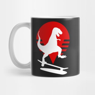 Dinosaur skateboarding skater skating shredding logo Mug